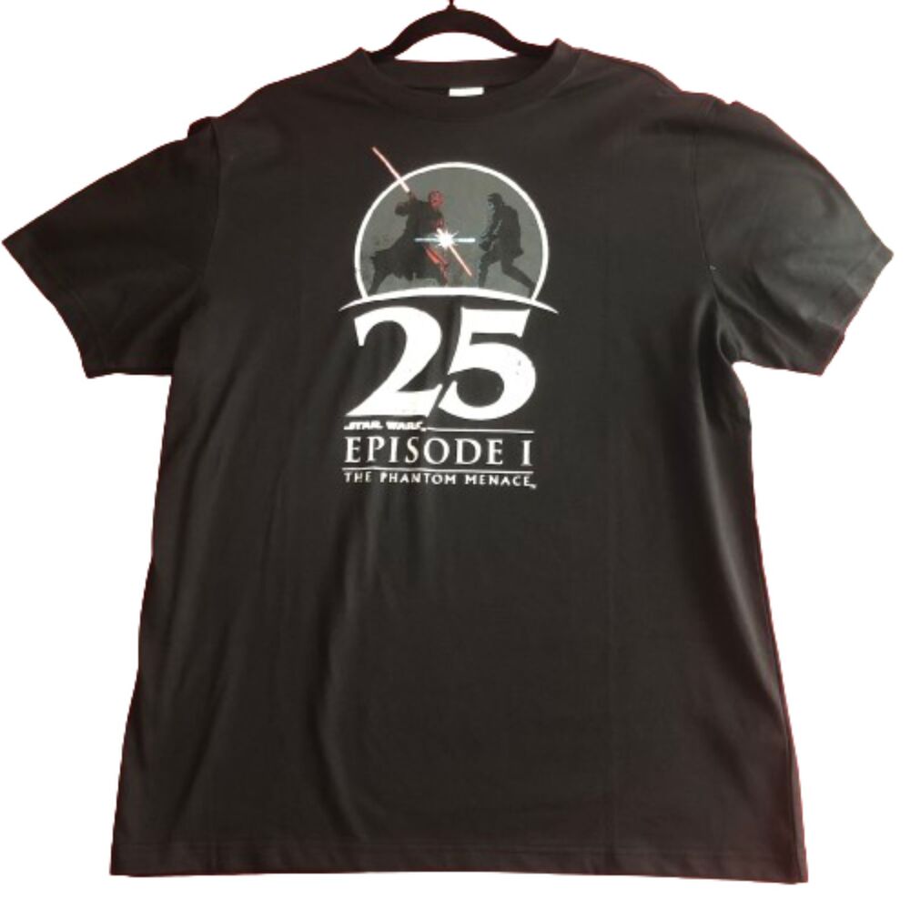 Disney Star Wars 25th Anniversary Episode I Obi Wan Darth Maul T-shirt - Medium